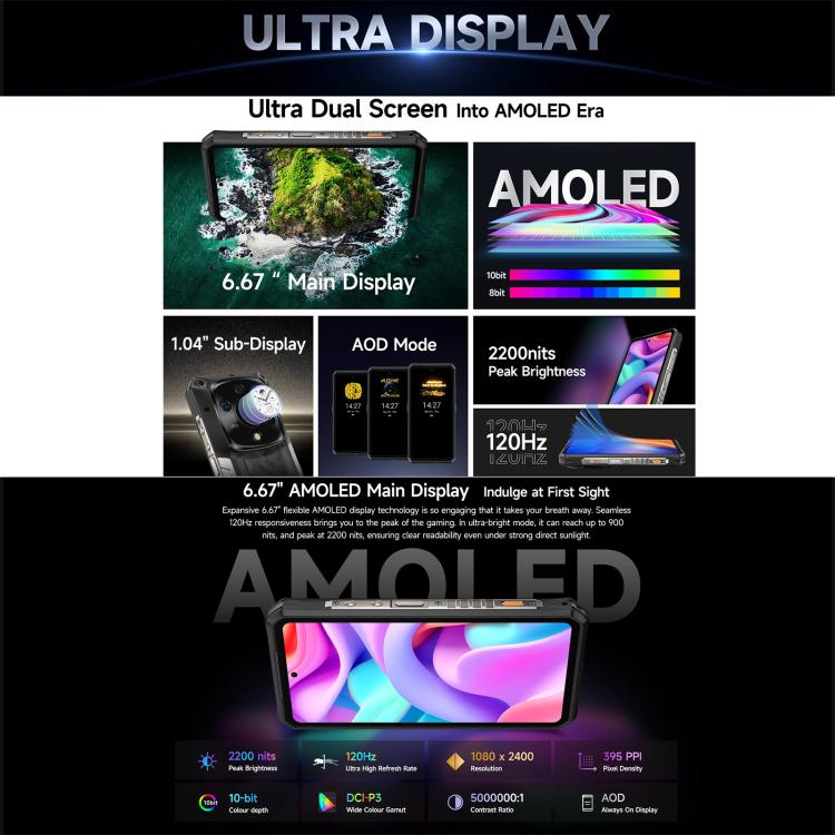 Ulefone Armor 28 Pro Teléfono Resistente 16GB+512GB Batería de 10600mAh 5G NFC