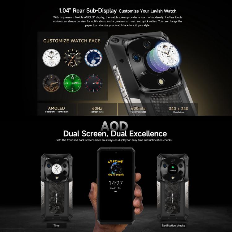 Ulefone Armor 28 Pro Teléfono Resistente 16GB+512GB Batería de 10600mAh 5G NFC