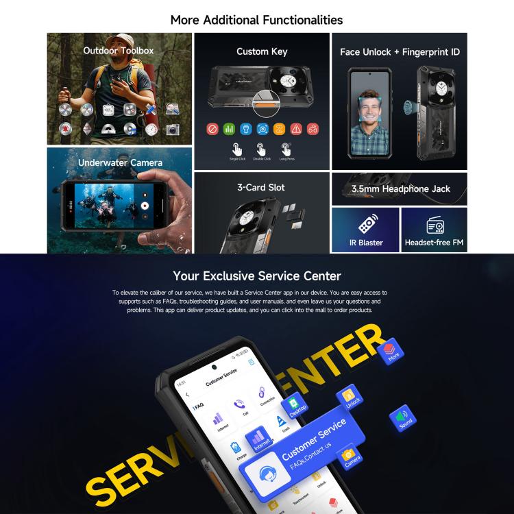 Ulefone Armor 28 Pro Teléfono Resistente 16GB+512GB Batería de 10600mAh 5G NFC